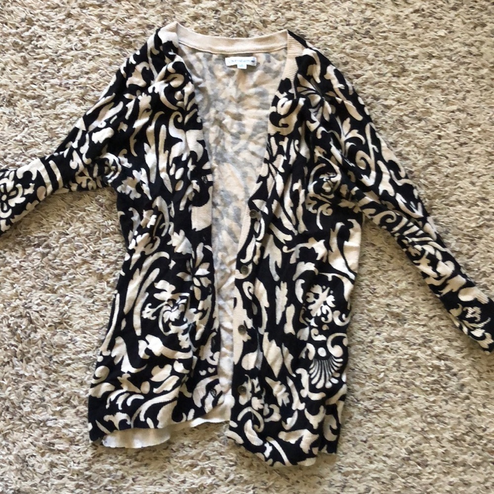 Tan and black cardigan